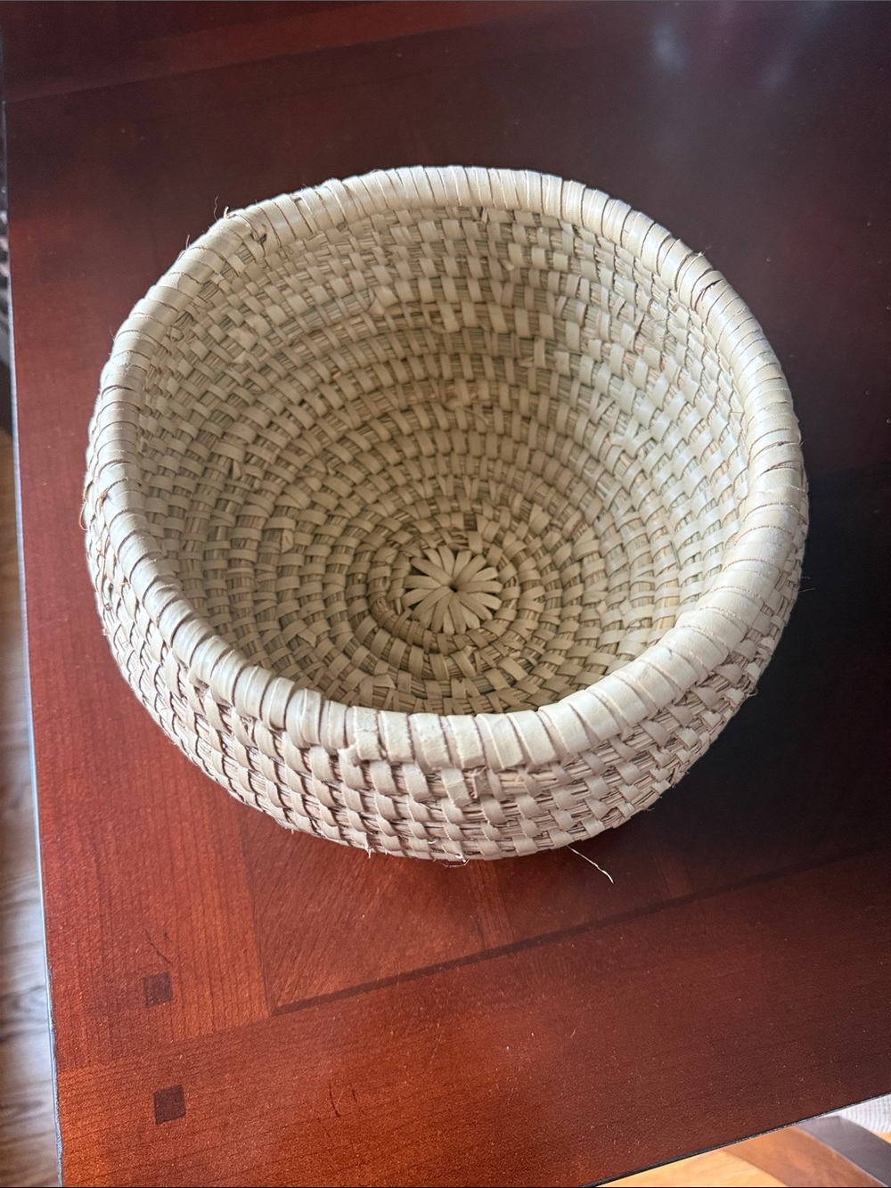 Handwoven Natural Round Storage Basket - Cream